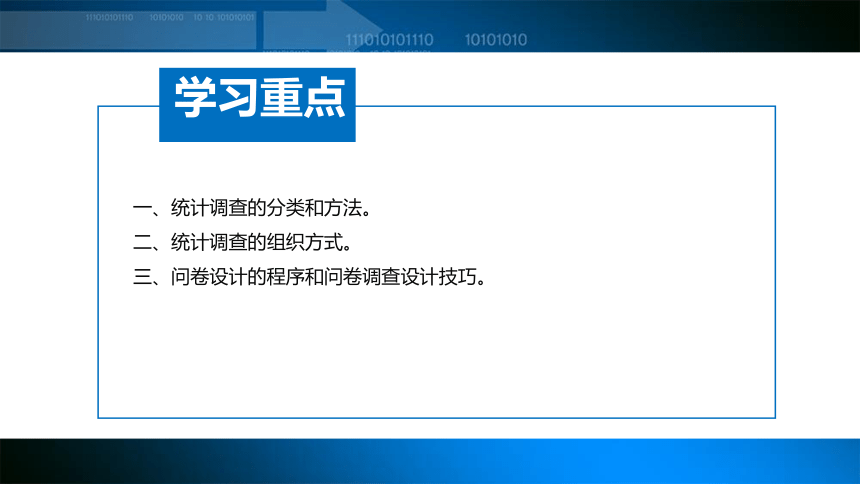 2.1统计调查的基本问题 课件(共31张PPT)-《统计基础知识》同步教学（武汉大学出版社）