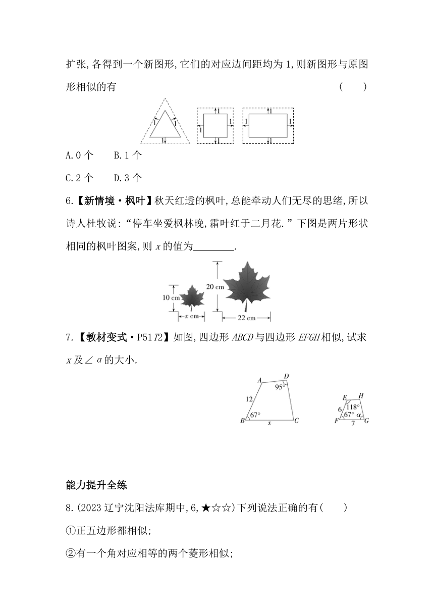 6.3  相似图形 素养提升练（含解析）苏科版数学九年级下册