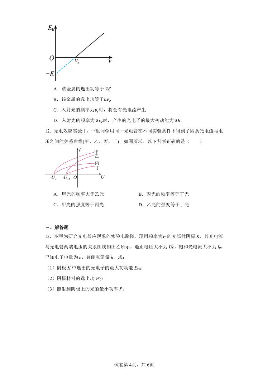 同步课时精练（十五）4.2光电效应（含解析）