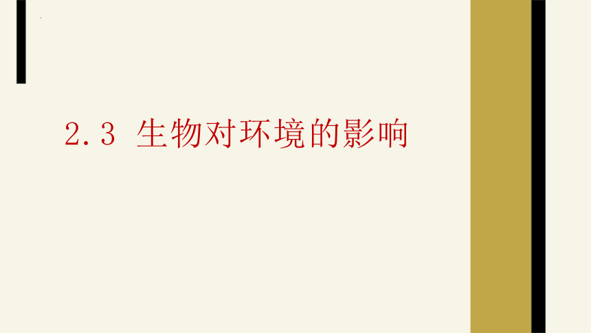 2.2.3生物对环境的影响课件(共18张PPT)2023年秋苏科版生物七年级上册