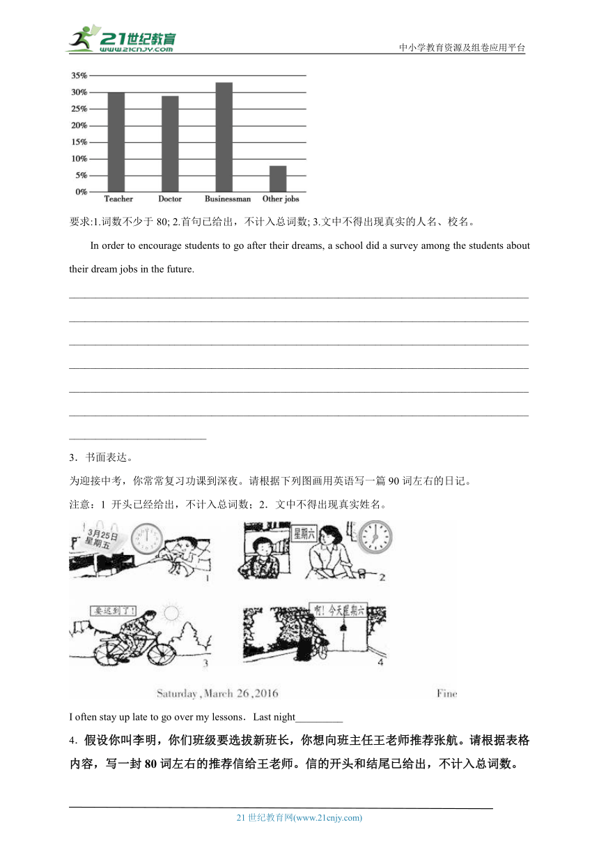 Unit 1 Know yourself  书面表达 专练（含解析）牛津译林版英语九年级上册