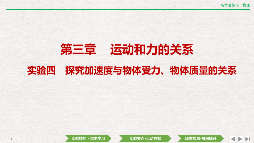 2024年高考物理第一轮复习课件(共42张PPT)：第三章 实验四　探究加速度与物体受力、物体质量的关系