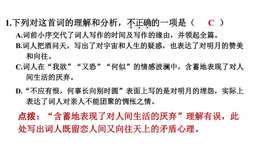 2024年中考一轮复习九年级上册 古诗词曲阅读  习题课件(共43张PPT)