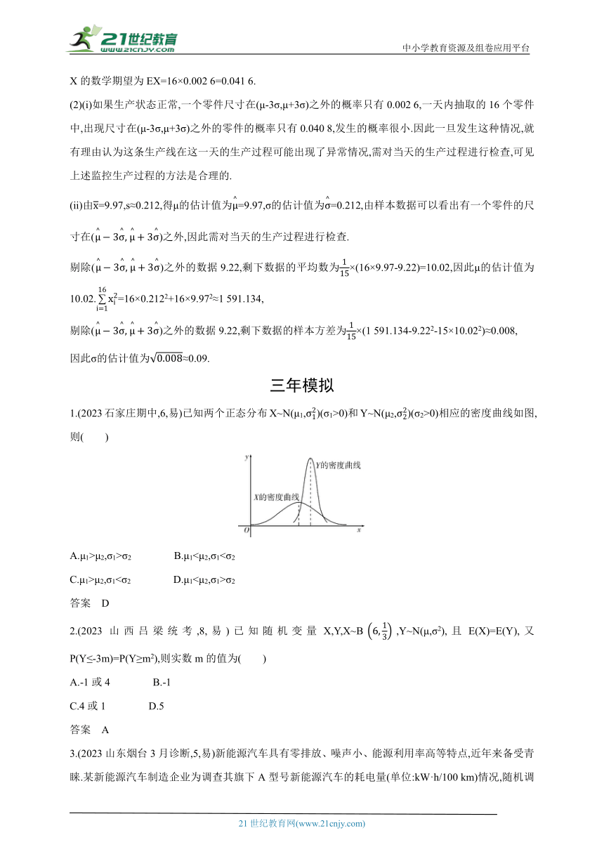 2024新课标理数高考专题复习--11_3　二项分布与正态分布（含答案）