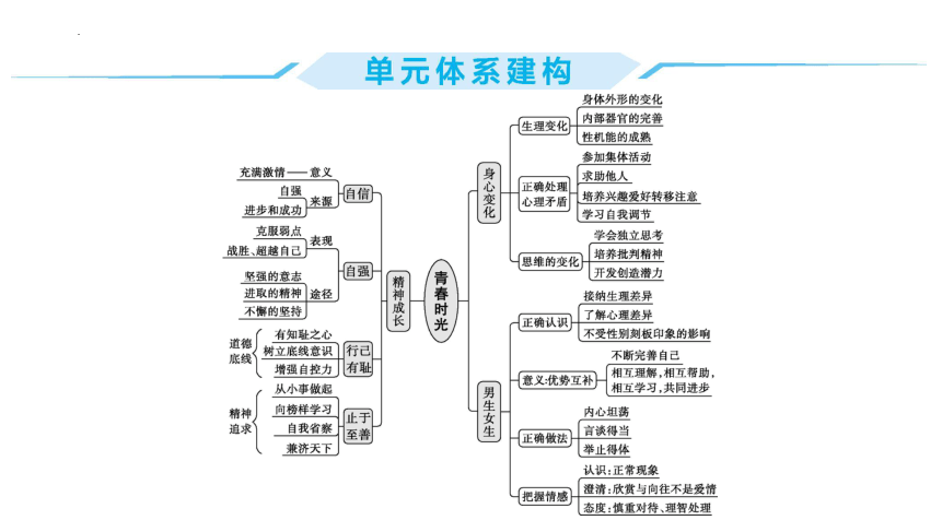 第一单元  青春时光  复习课件(共28张PPT) 统编版道德与法治七年级下册