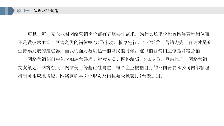 项目1 任务2 探索网络营销岗位要求与人才需求 课件(共20张PPT)- 《网络营销实务》同步教学（重庆大学·2023）