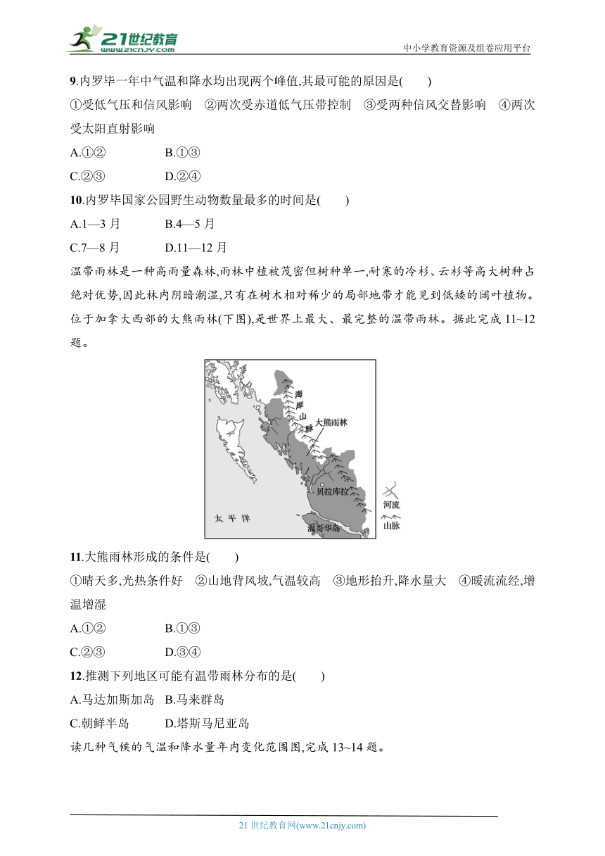 2024浙江专版新教材地理高考第一轮基础练--考点分层练27　气候成因与分布（含解析）