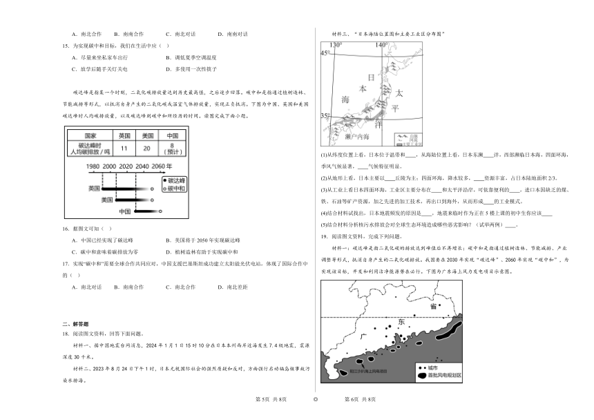 4.4环境污染及其防治同步练习（含解析）2023——2024学年沪教版（上海）初中地理六年级第二学期