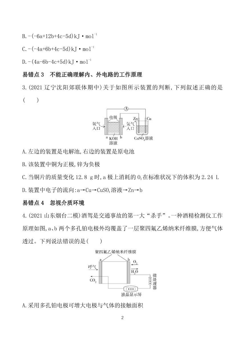 2024鲁科版新教材高中化学选择性必修1同步练习--第1章　化学反应与能量转化复习提升（含解析）