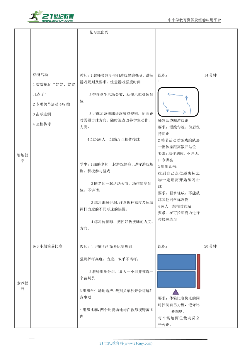 体育与健康二年级 第18课时 简易规则下6V6比赛--大决赛 大单元课时教案