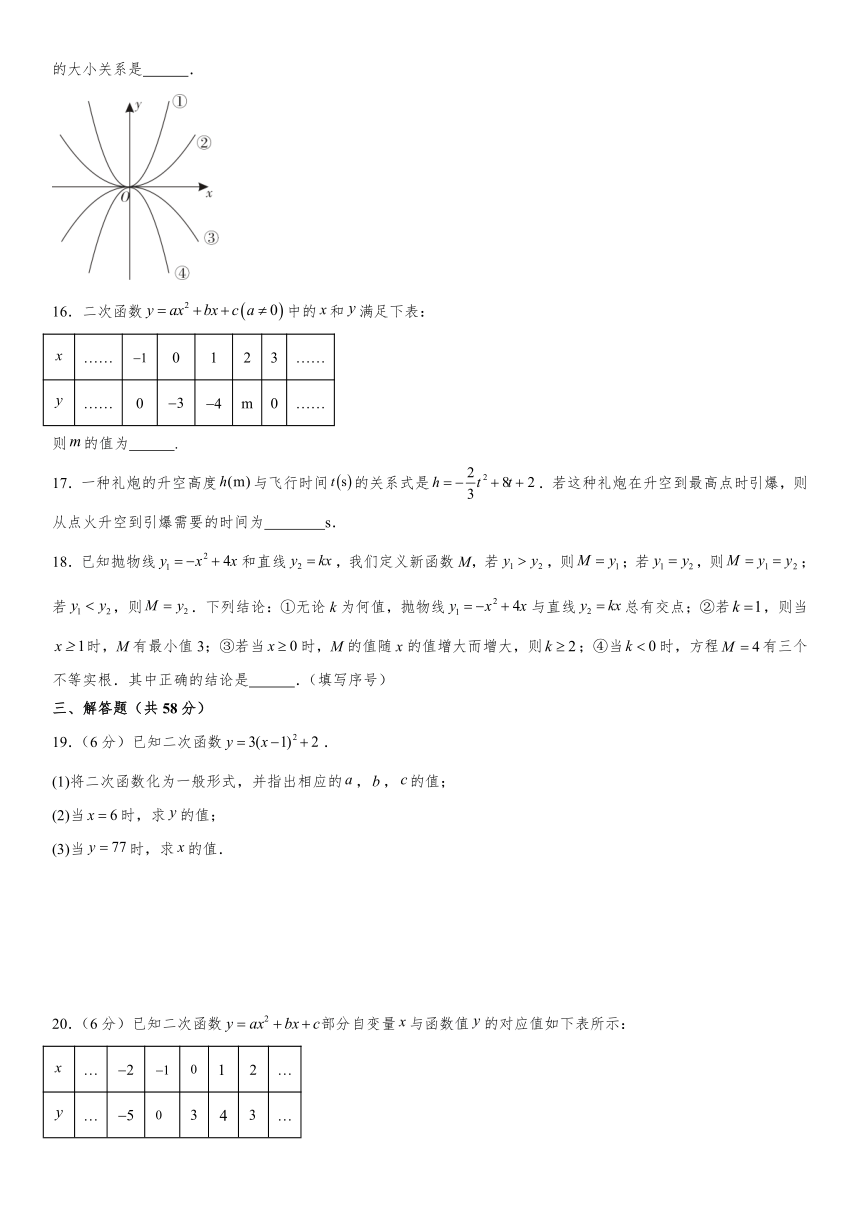 浙教版2023年九年级上册第1章 二次函数 单元测试卷（含解析）