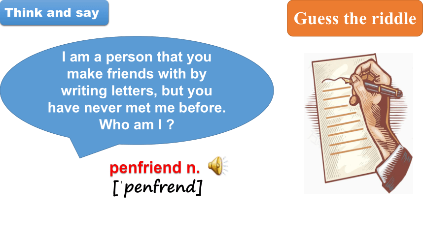 Unit 3 Friends from other countries Writing A letter to your penfriend 课件(共21张PPT,内嵌音频) 2023-2024学年牛