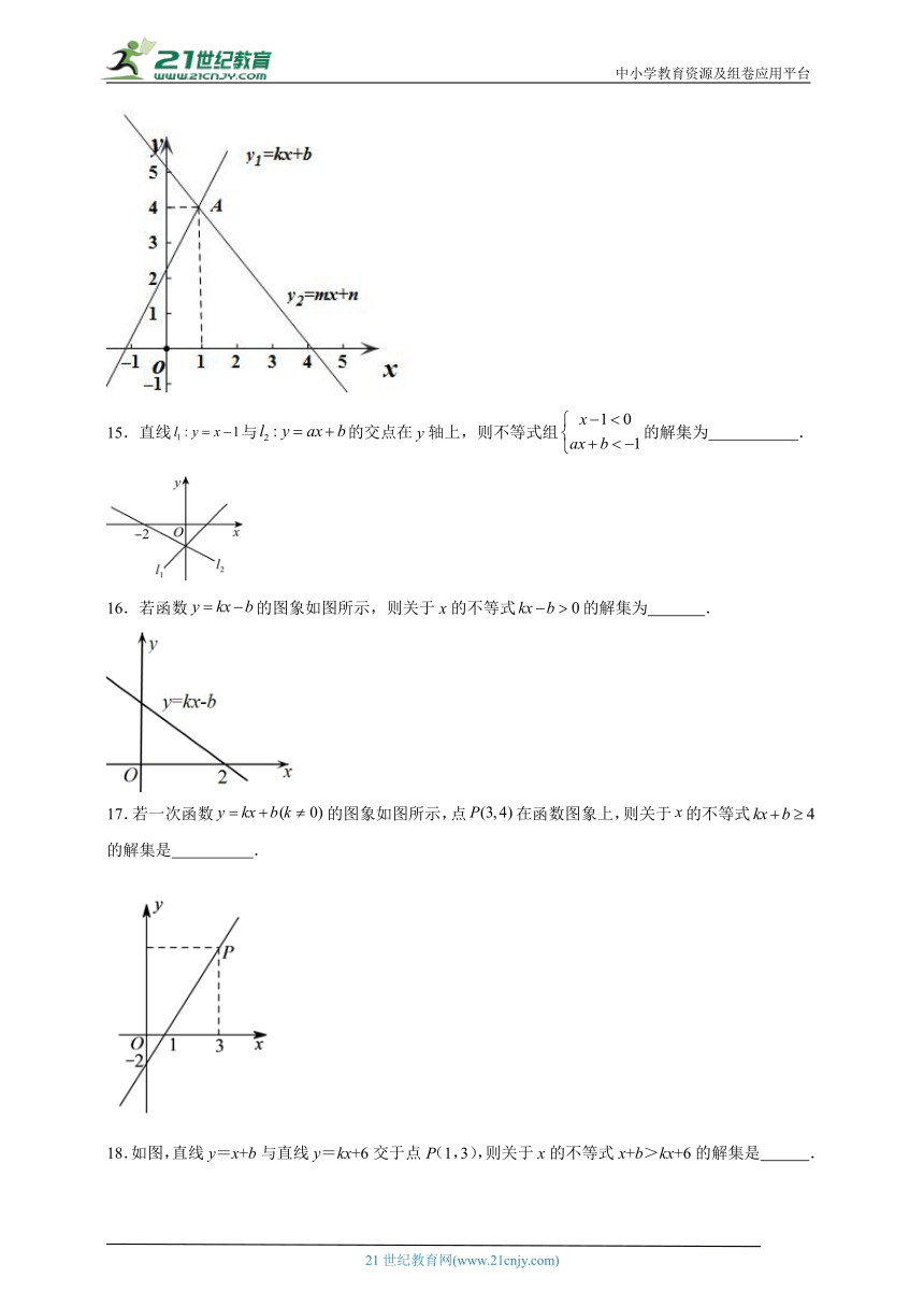 2.5一元一次不等式与一次函数寒假预习作业（含解析）