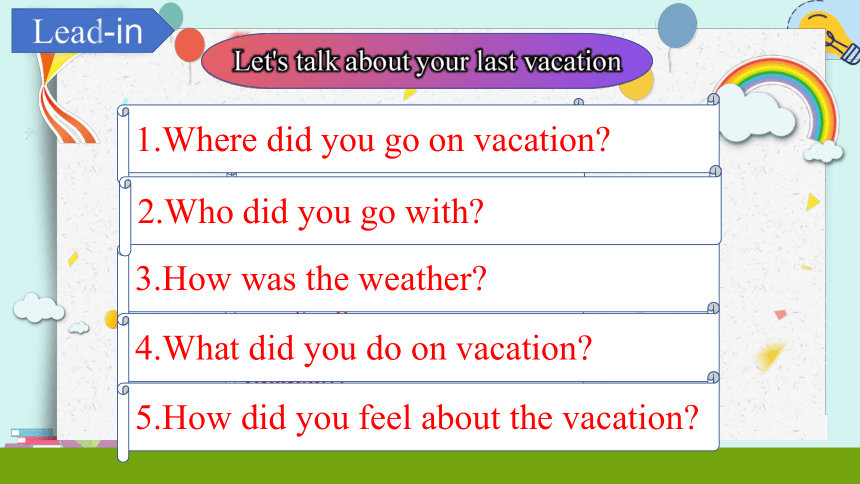 Unit1 Where did you go on vacation SectionB 2a-2e 课件＋音频(共24张PPT，含内嵌视频) 人教版八年级英语上册