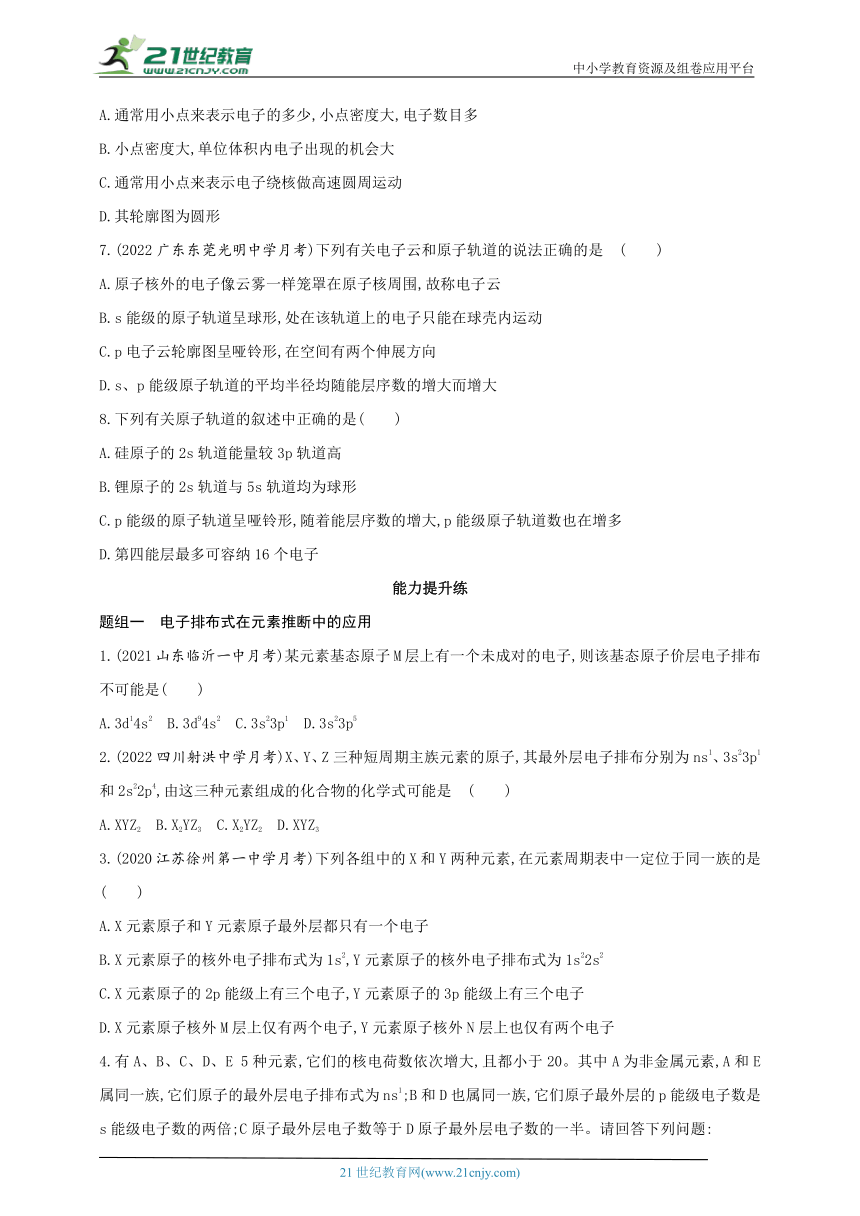 2024人教版新教材高中化学选择性必修2同步练习--第2课时　构造原理与电子排布式　电子云与原子轨道（含解析）