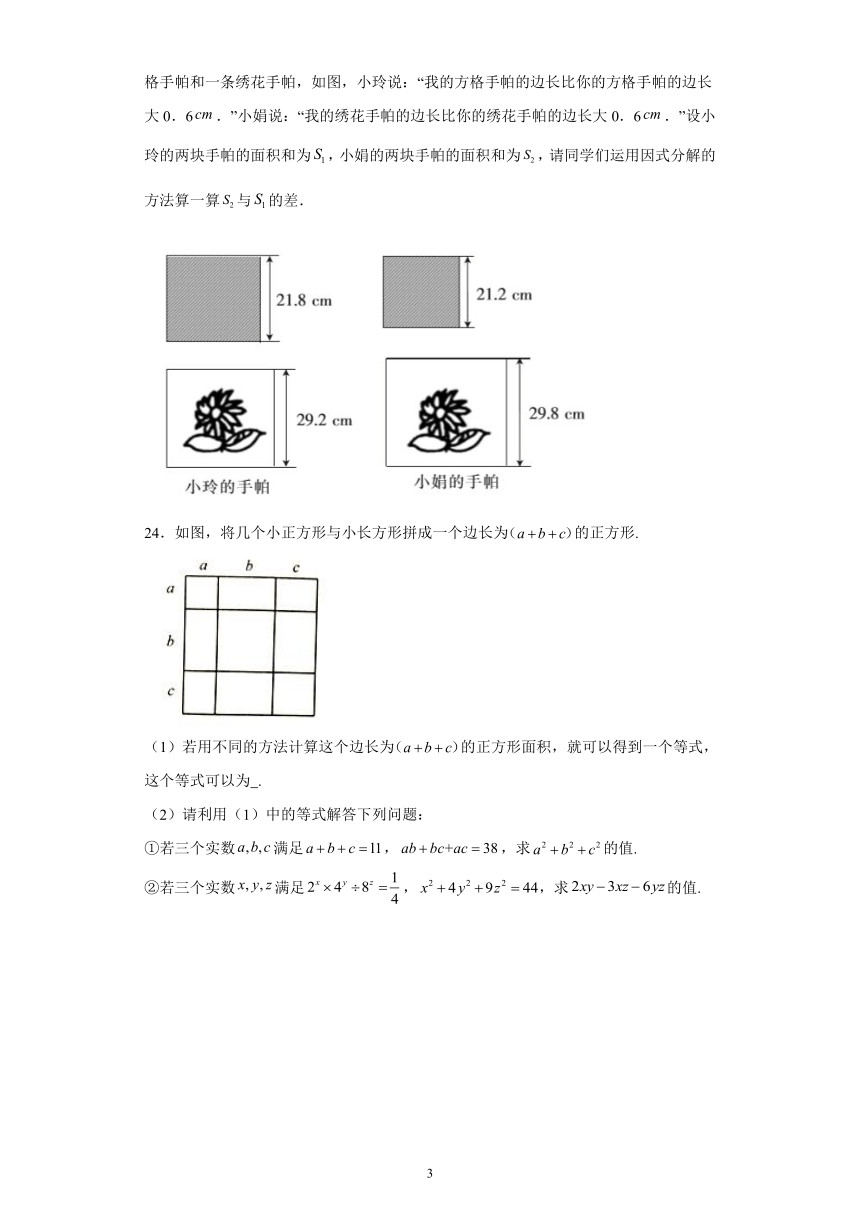 苏科版七年级数学下学期期末专项复习 专题03整式乘法与因式分解（含解析）