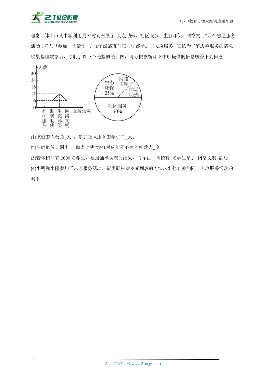 2023-2024学年人教版（2012）九年级上册第二十五章概率初步单元测试卷(含解析)