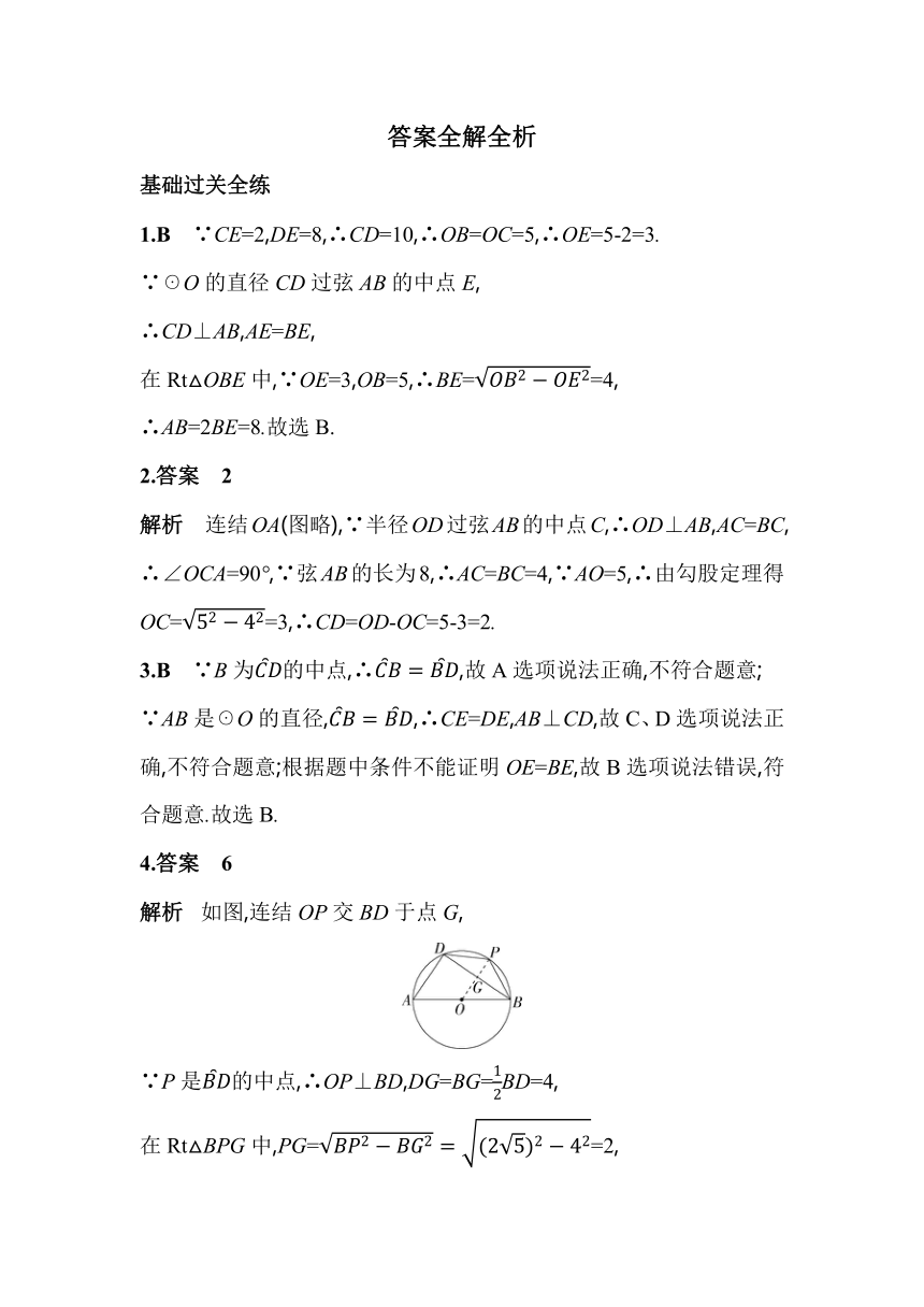 浙教版数学九年级上册3.3.2 垂径定理的逆定理 素养提升练（含解析）