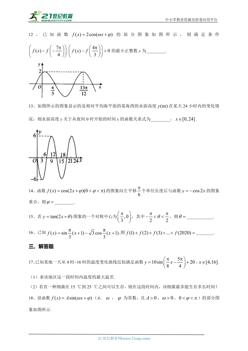 2023-2024学年人教A版（2019）必修一 第五章 三角函数 单元测试卷(含答案)