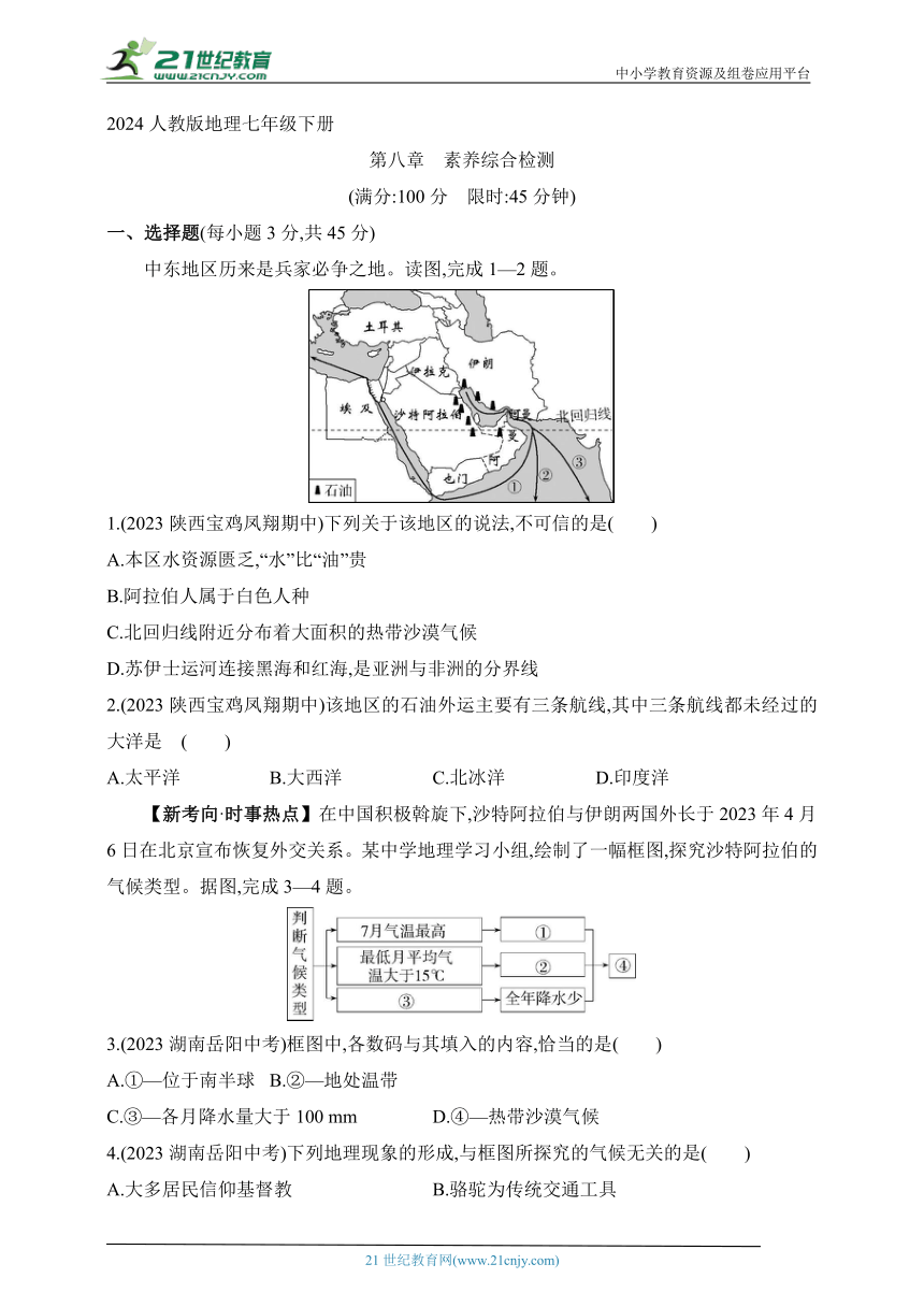 七年级下册--第八章　素养综合检测（含解析）