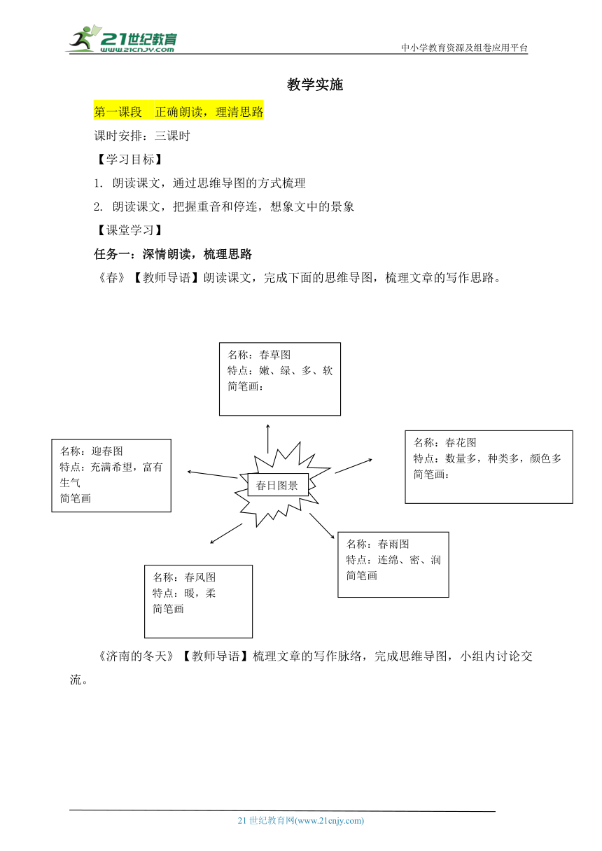 语文七年级上册 第一单元 我眼中的四季 大单元整体教学设计