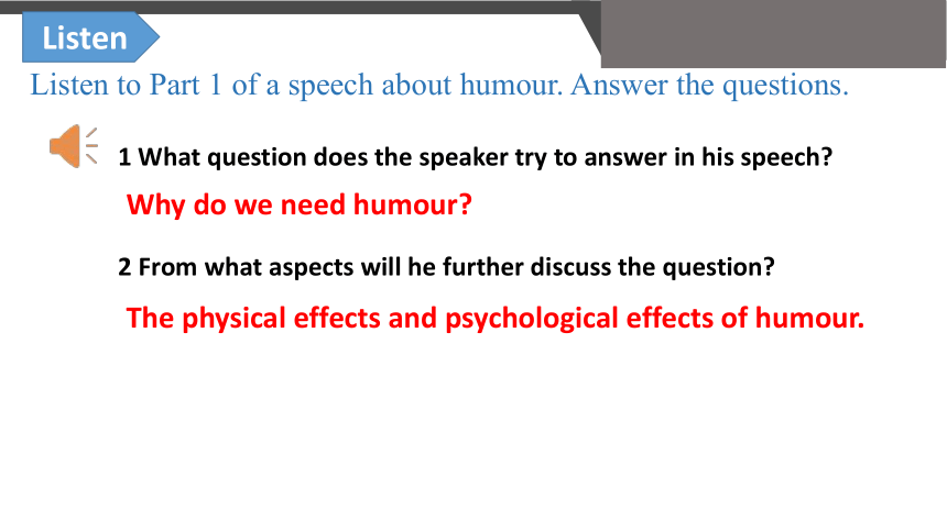 北师大版（2019）选择性必修 第二册Unit4 Humour Lesson 2 Why Do We Need Humour课件(共17张PPT  内嵌音频)