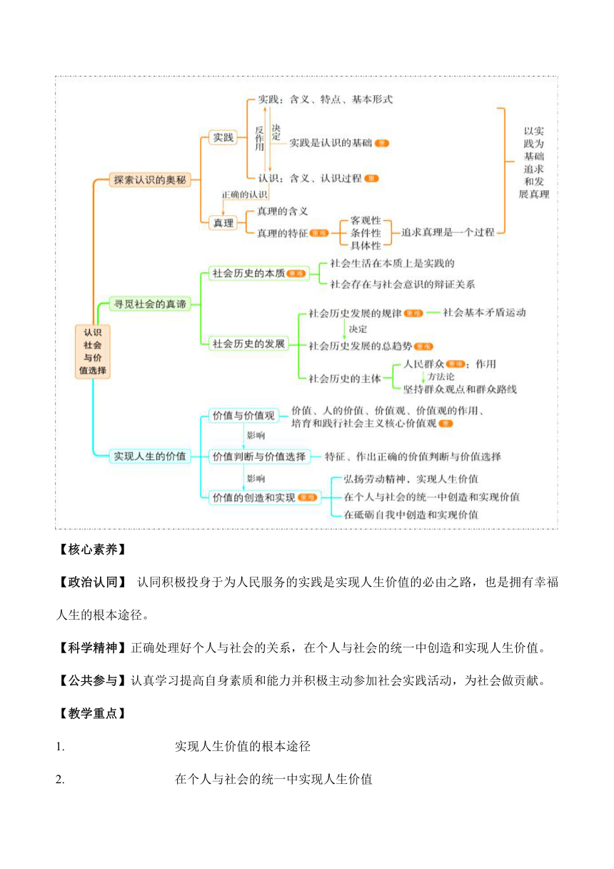 6.3价值的创造与实现 教案 2023-2024学年高中政治统编版必修四