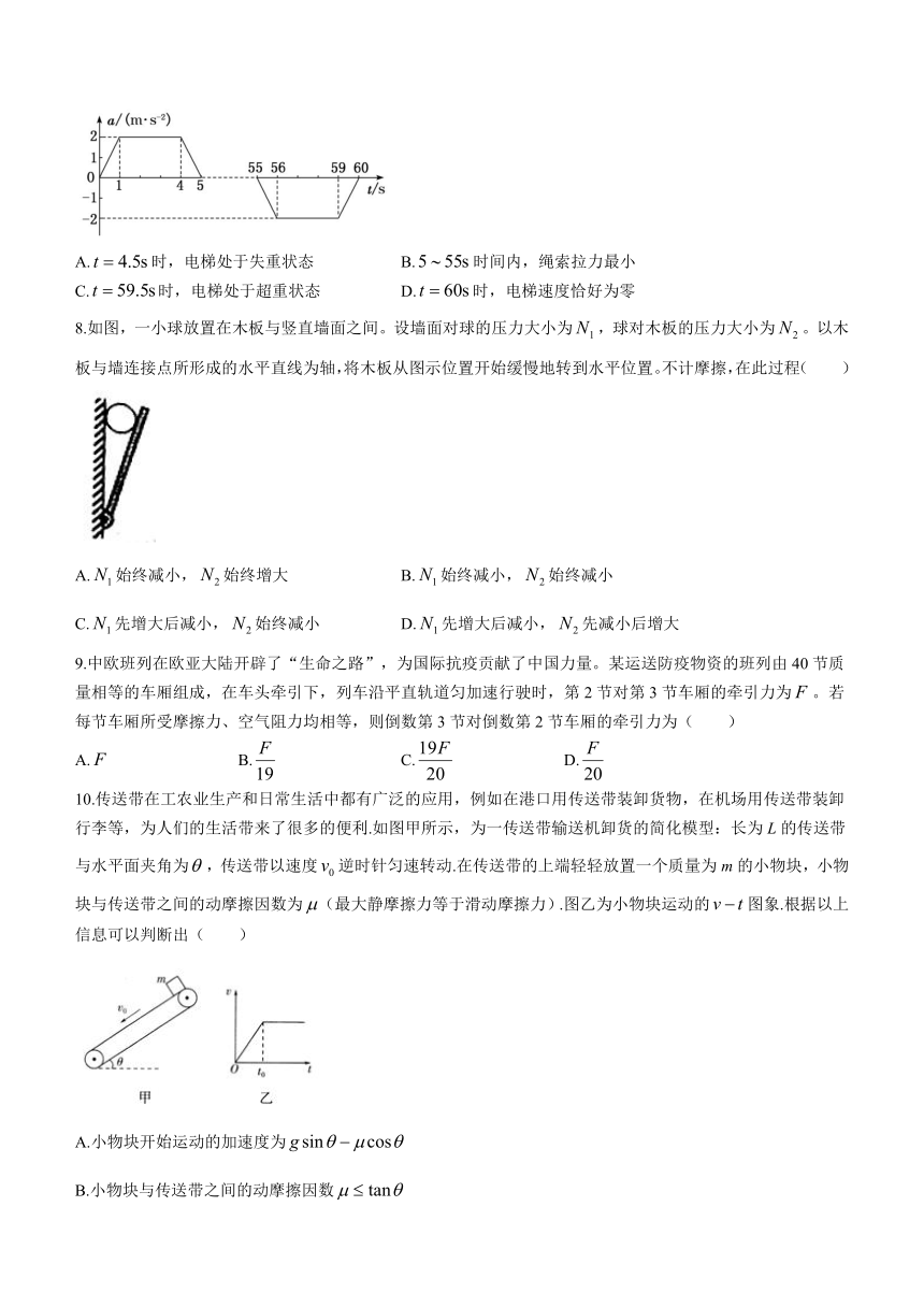 北京市海淀区重点中学2023-2024学年高三上学期开学考试物理试题（无答案）