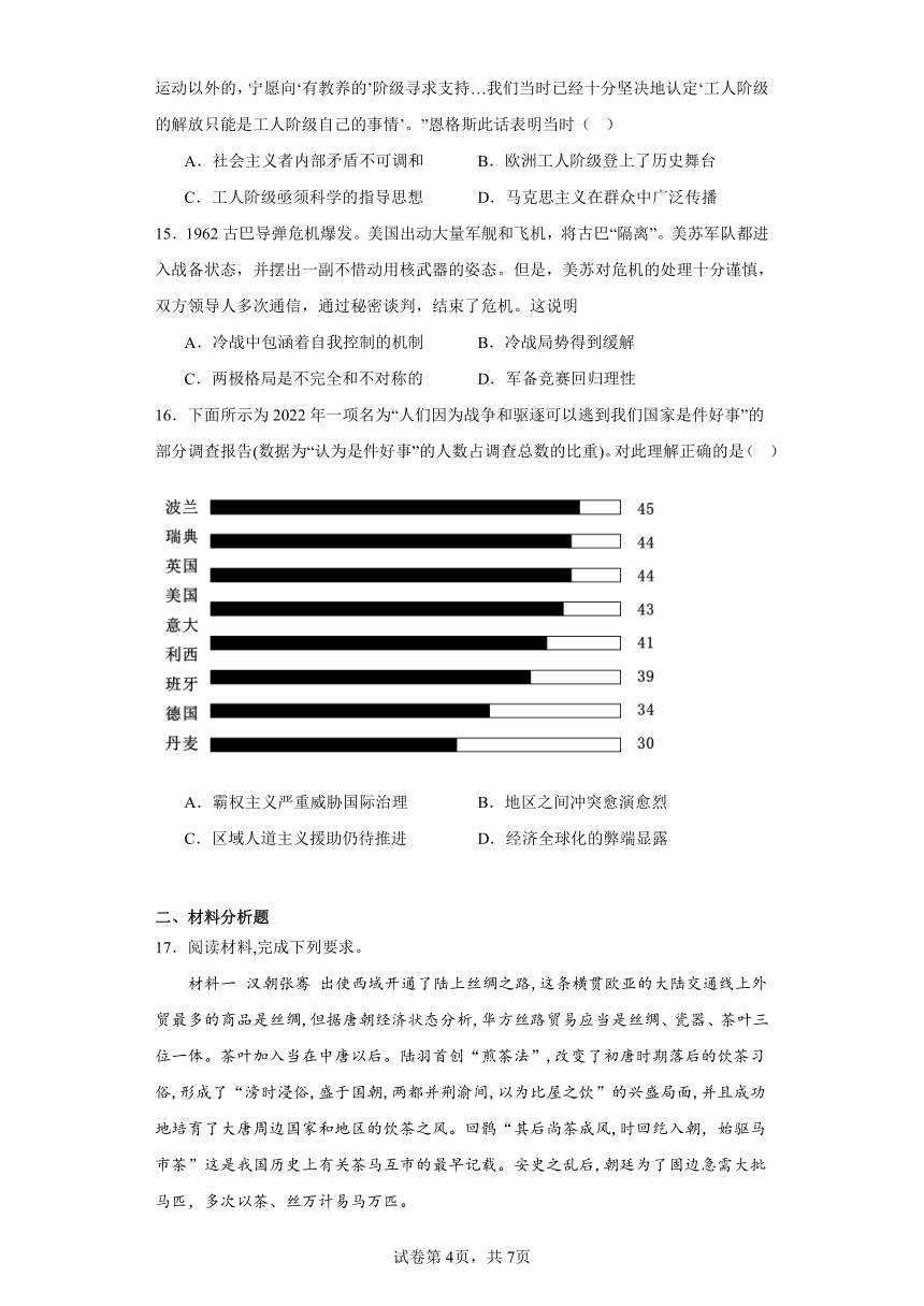 湖南省株洲市第一中学2021届高三一模历史试题（含解析）