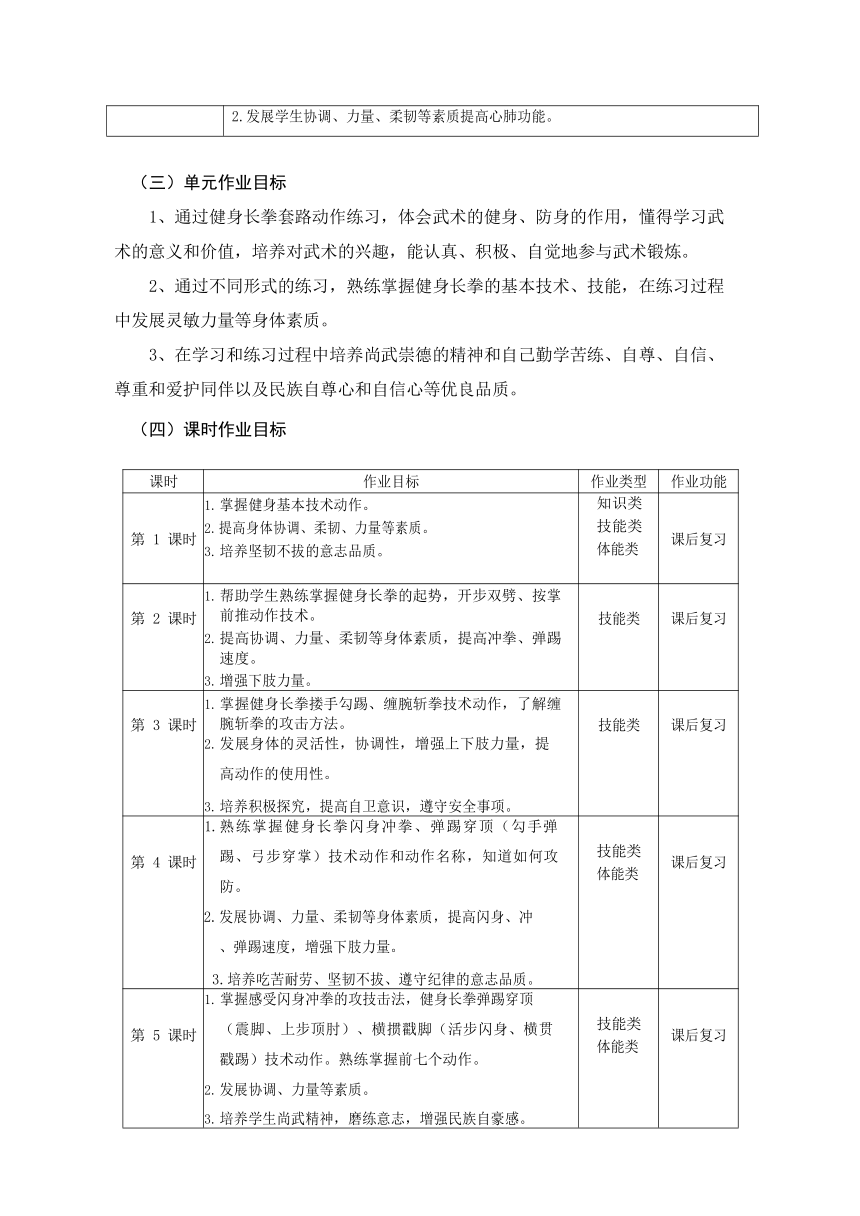 新课标体育与健康作业设计七年级上册 《武术 》