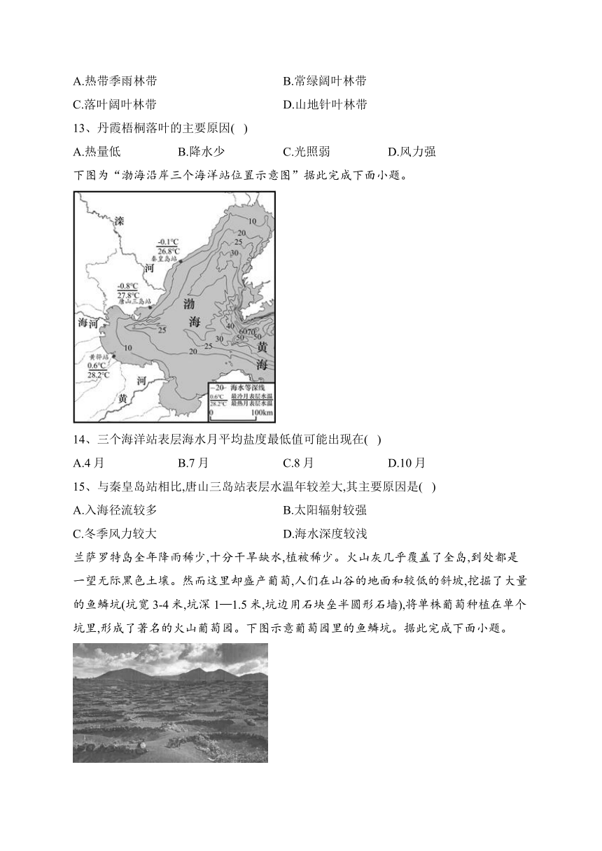 江苏省海安高级中学2023-2024学年高一上学期12月月考地理试卷(解析版)