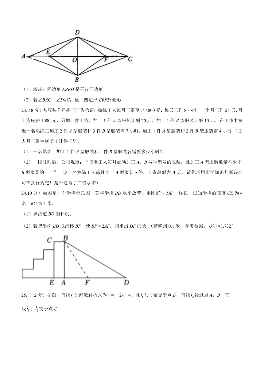 山东省聊城市东昌教育集团等四校联考2022-2023学年八年级下学期期末数学试题（含答案）