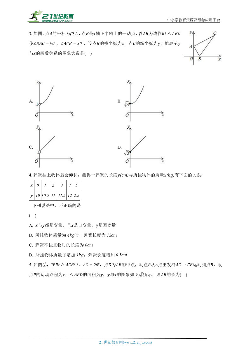 5.2函数 浙教版初中数学八年级上册同步练习（含解析）