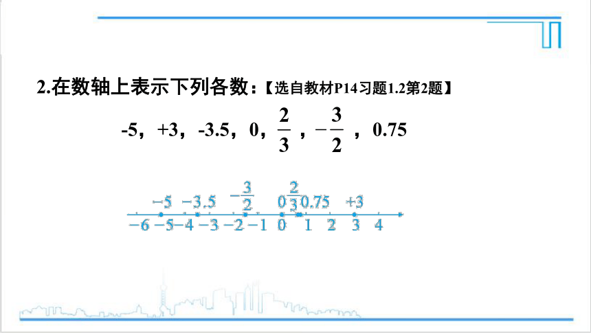 【高效备课】人教版七(上) 1.2 有理数 习题 1.2 课件