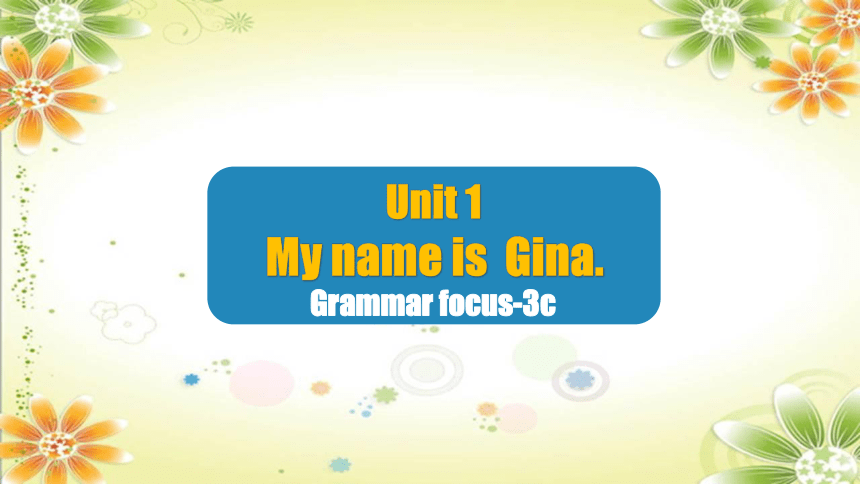 Unit 1 My name's Gina.Section A Grammar focus-3c 课件 人教版七年级英语上册 (共24张PPT)