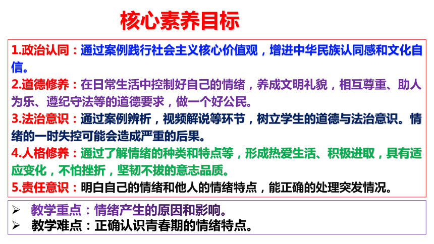 （核心素养目标）4.1青春的情绪 课件（共28张PPT）