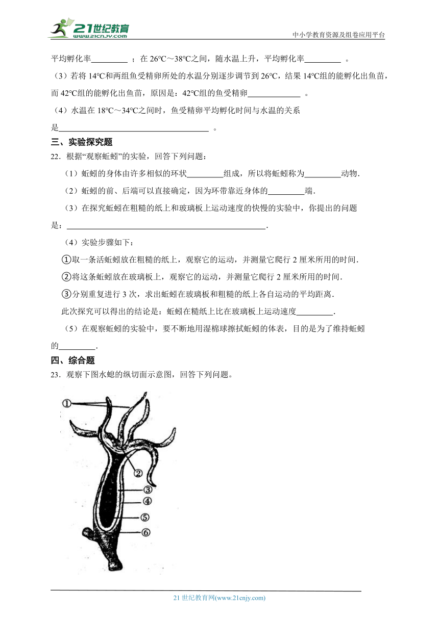 2023年秋期人教版生物八上5.1动物的主要类群质量评估检测题1（含解析）