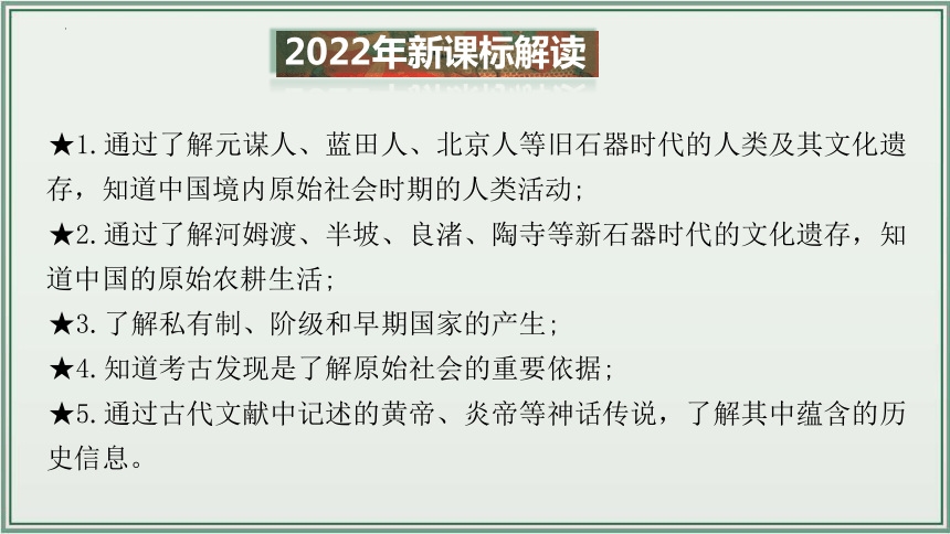 主题01：史前时期：中国境内早期人类与文明的起源   2024年中考历史一轮复习课件