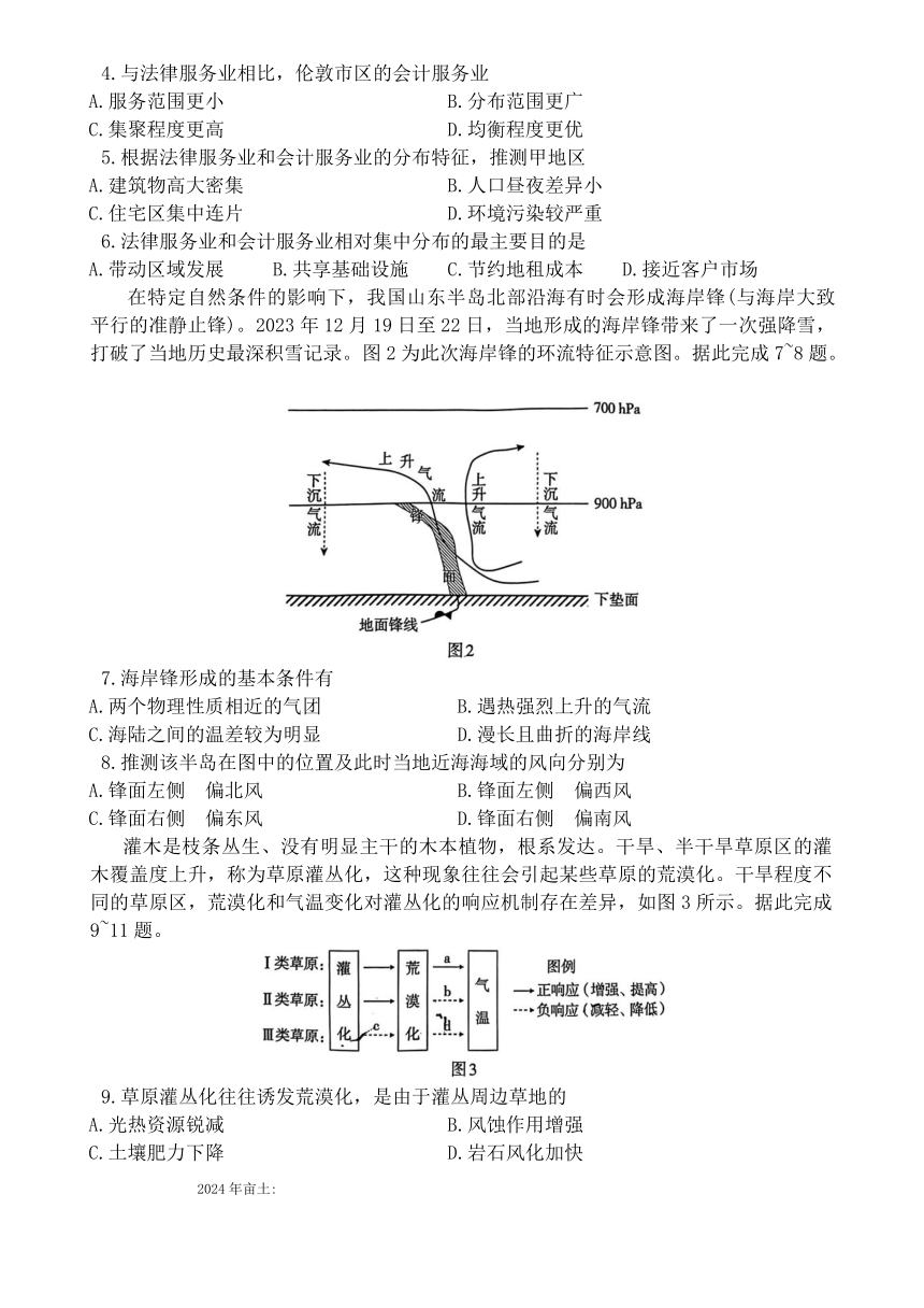 2024届新疆部分学校高考素养调研二模模拟考试文科综合试题（无答案）