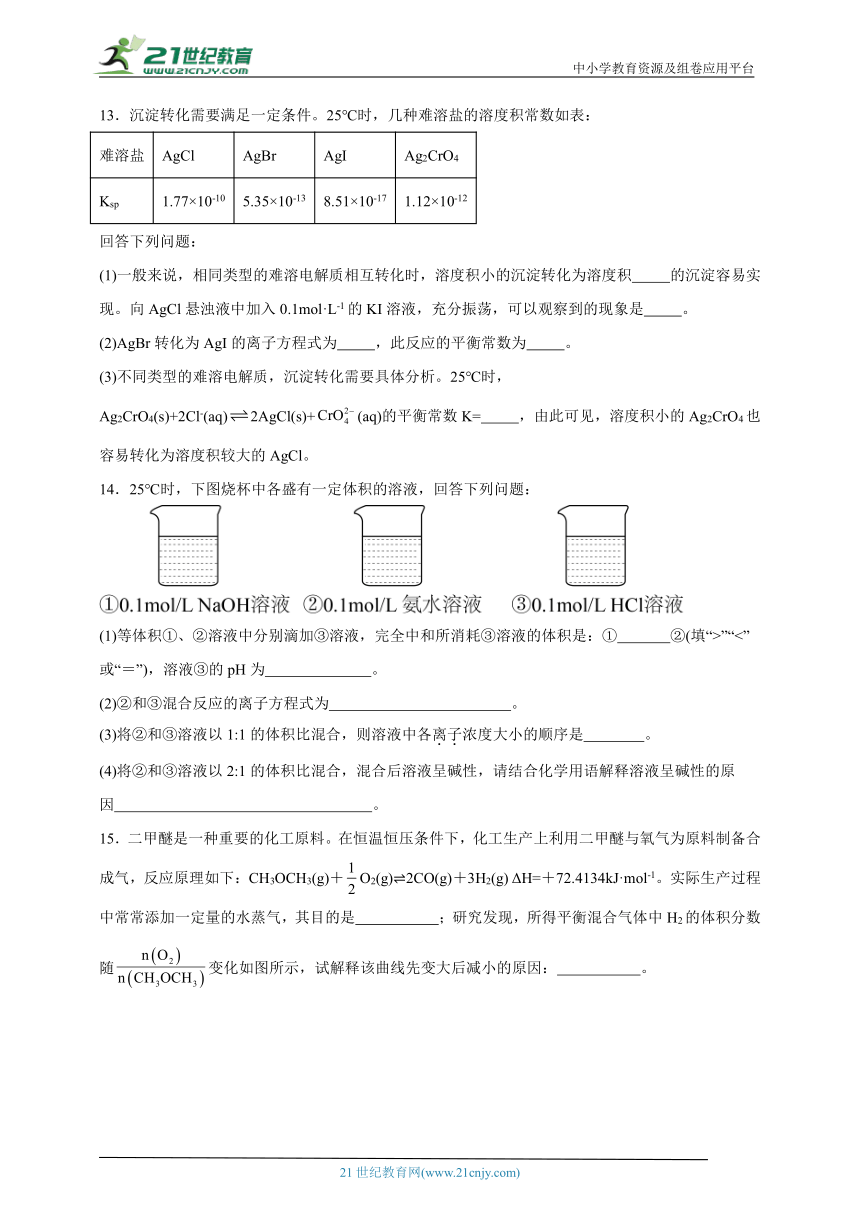 人教版高中化学选择性必修1期末巩固练（含答案）