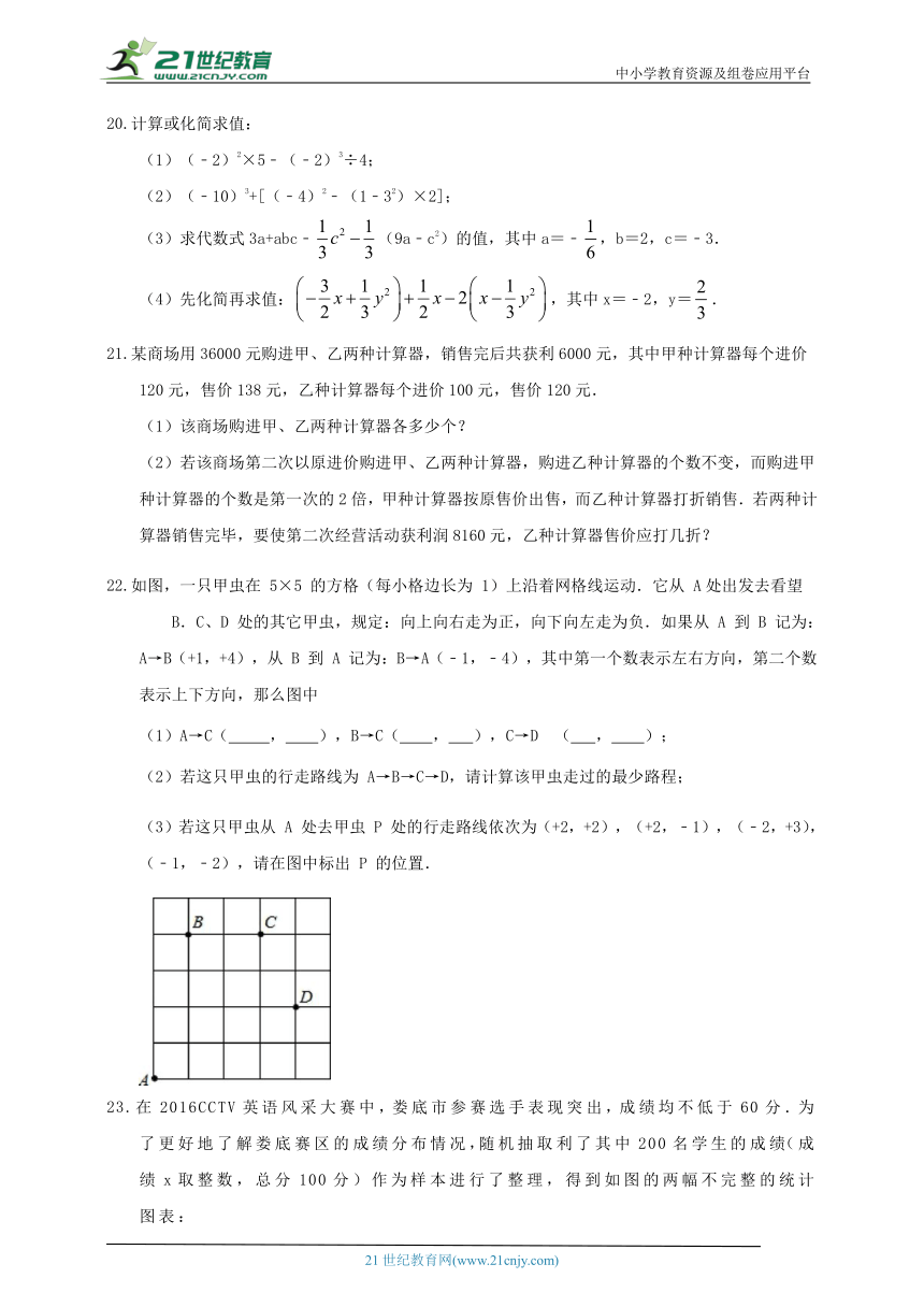 沪科版2023-2024七年级上期末模拟试题2（含解析）