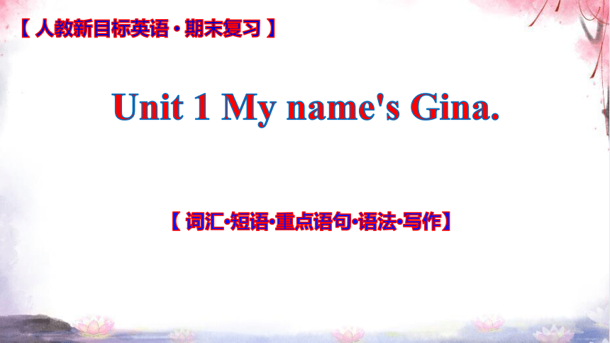 人教七上Unit 1 My name's Gina.单元复习课件【 词汇•短语•重点语句•语法•写作】