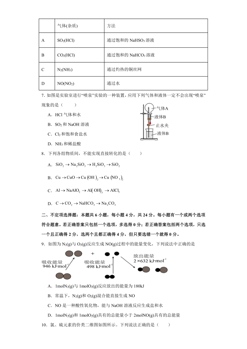 海南省海口市琼山区海南中学2023-2024学年高一下学期3月第一次月考化学试题（含答案）