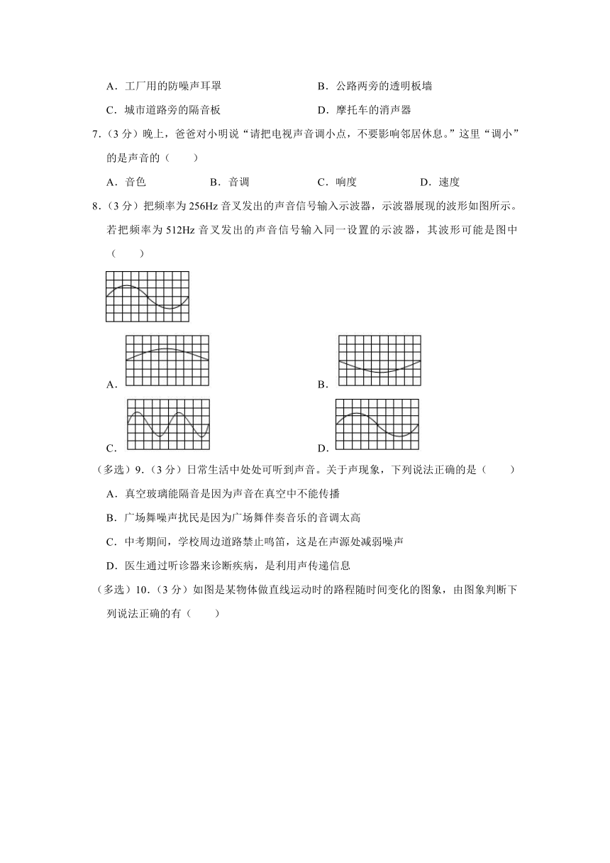 贵州省铜仁市第十一中学2023-2024学年八年级上学期月考物理试卷（9月份）（含答案）