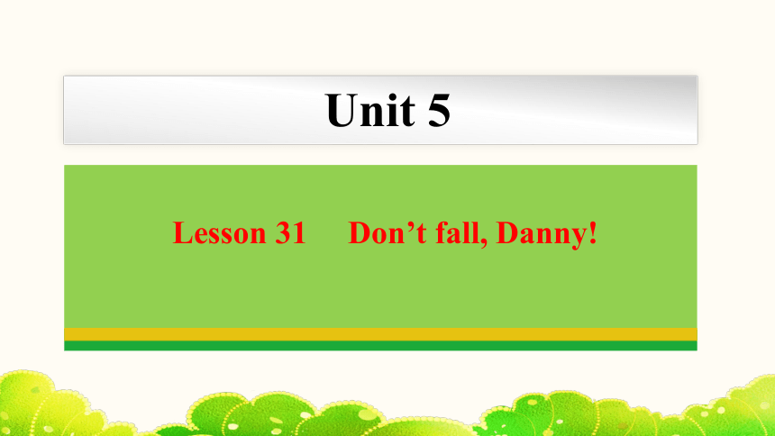 Unit 6 Lesson 31 Don’t fall, Danny! 课件(共26张PPT) 2023-2024学年冀教版英语八年级下册