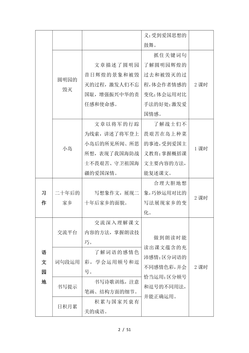 统编版五年级语文上册第四单元教案