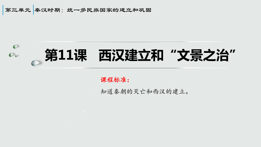 第11课 西汉建立和“文景之治”   课件 （17张PPT  内嵌视频）