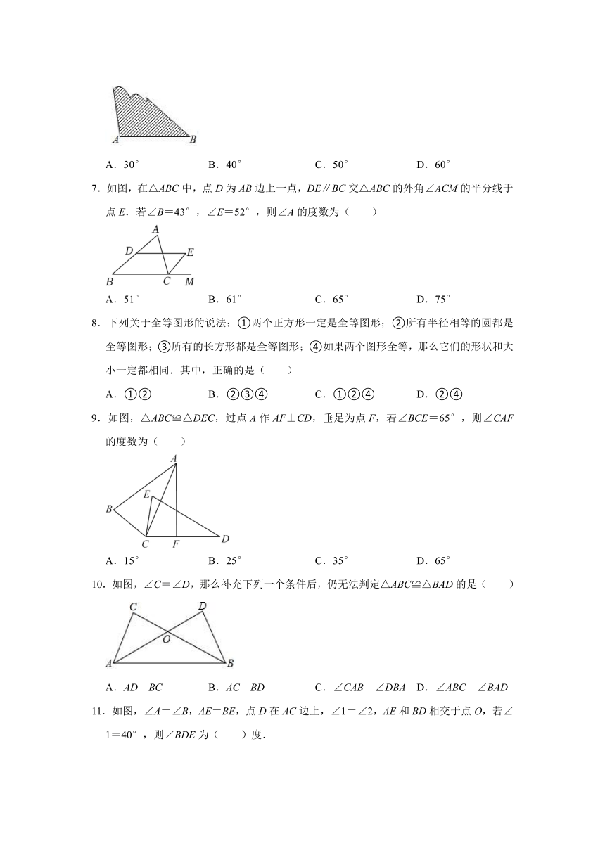 第1章 三角形 单元测试卷（含解析）2023-2024学年鲁教版（五四制） 数学七年级上册