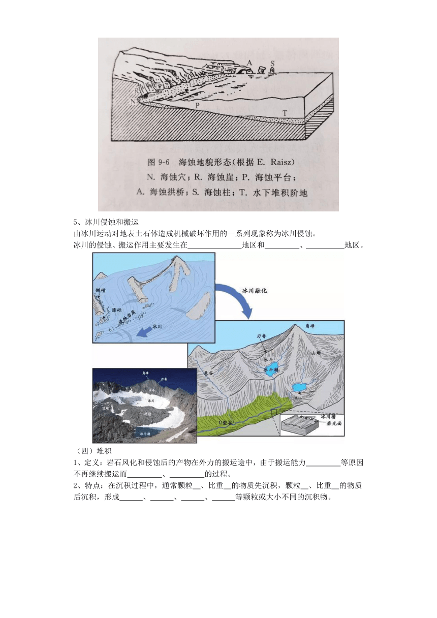 2.2 地形变化的动力（第二课时）学案（含练习题答案）