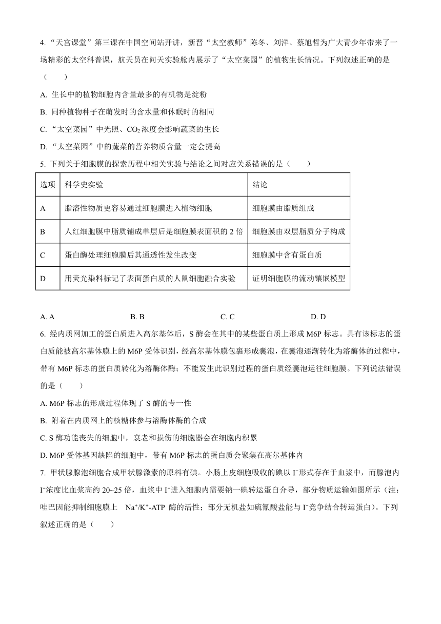 辽宁省部分学校2023-2024学年高三上学期开学摸底考试生物学试题（原卷版+解析版）